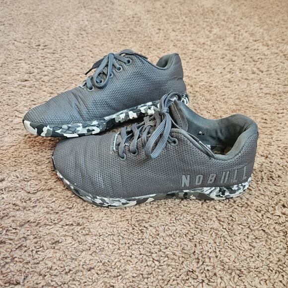 Nobull Outwork Wild Shoes Black Gray Camouflage Sneakers Mens 7.5 Womens 9 - Picture 4 of 11